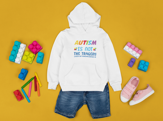 Kids Pullover Hoodie - Autism is Not the Tragedy