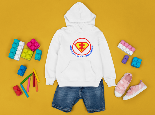Kids Pullover Hoodie - Autism is My Superhero
